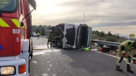 Accidente del camión. Foto: Bomberos de Toledo.