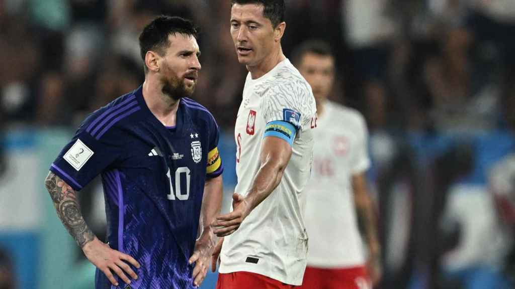 Messi y Lewandowski, durante el Mundial de Qatar