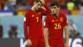Pedri y Morata se lamentan tras el gol encajado por España ante Japón