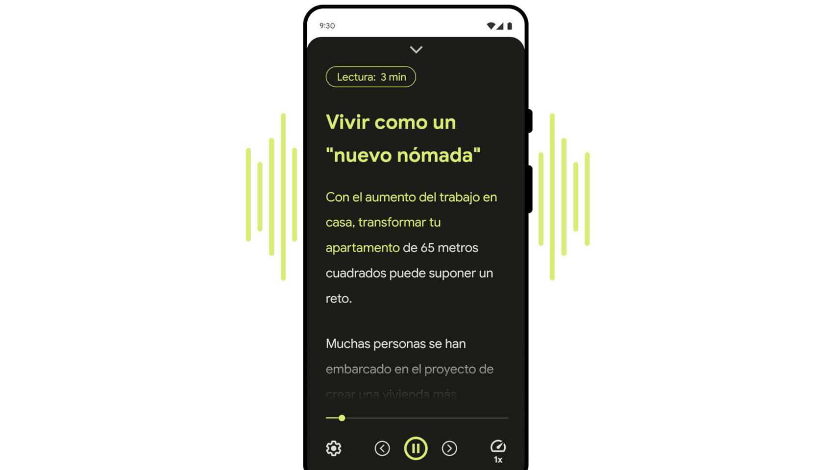 La app de Modo Lectura de Android puede leer en voz alta el contenido