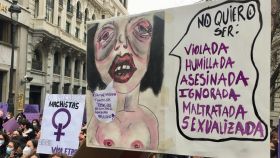 Un cartel en la manifestación en Madrid del 8-M de 2022.