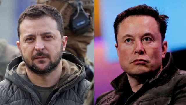 El presidente de Ucrania, Volodímir Zelenski, y Elon Musk, fundador de Tesla y dueño de Twitter.
