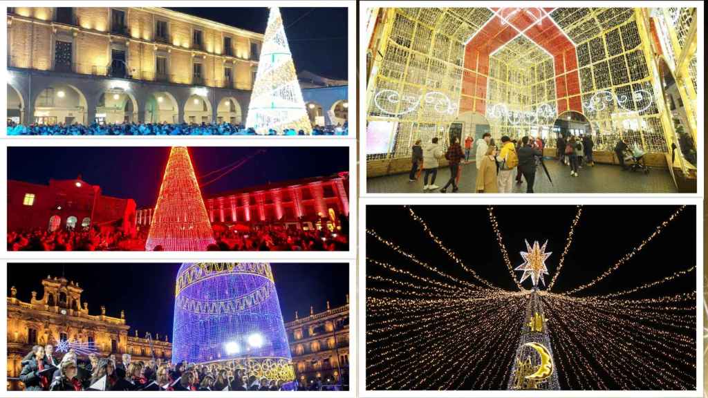 Alumbrado navideño de diferentes capitales de Castilla y León