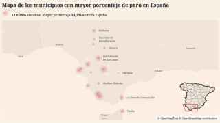 Por qué 18 de los 20 municipios con más parados de España están en Andalucía