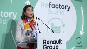 La ministra Reyes Maroto, durante la inauguración de Refactory de Renault en Sevilla.