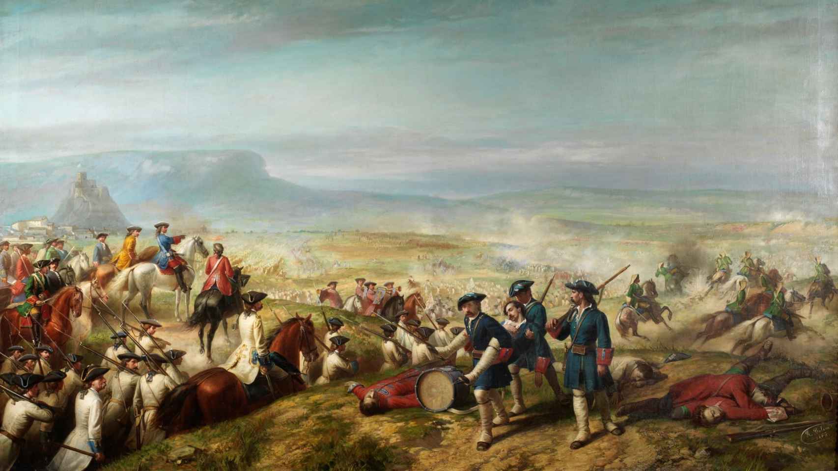 Otra recreación de la batalla de Almansa pintada por Ricardo Balaca y Orejas.