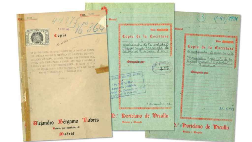 Articles Of Incorporation Of The Spanish Telephone Company Ericsson S.a. In 1922 And A Change In Statute In 1931.