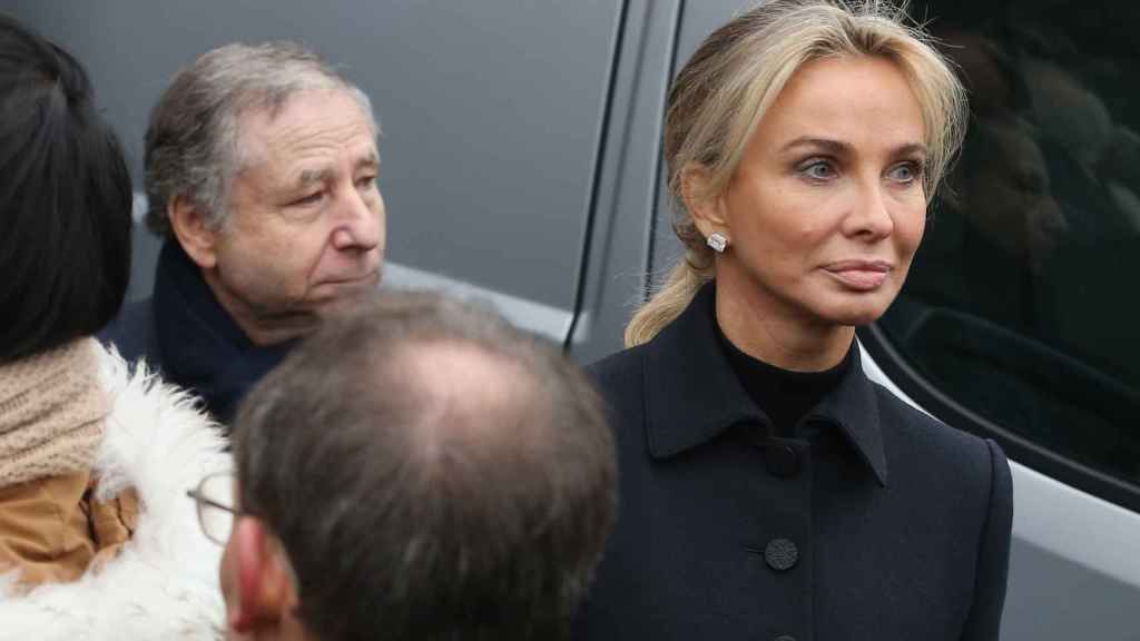 Corinna Larsen en una imagen tomada en París durante un funeral, en enero de 2015.