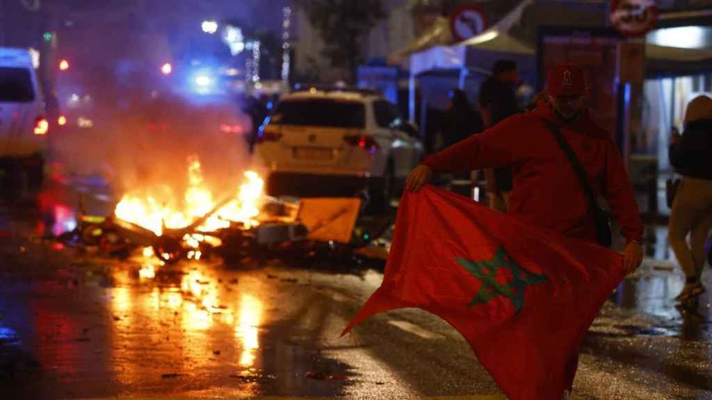 Disturbios en Bruselas tras la victoria de Marruecos en el Mundial, el pasado 27 de noviembre.