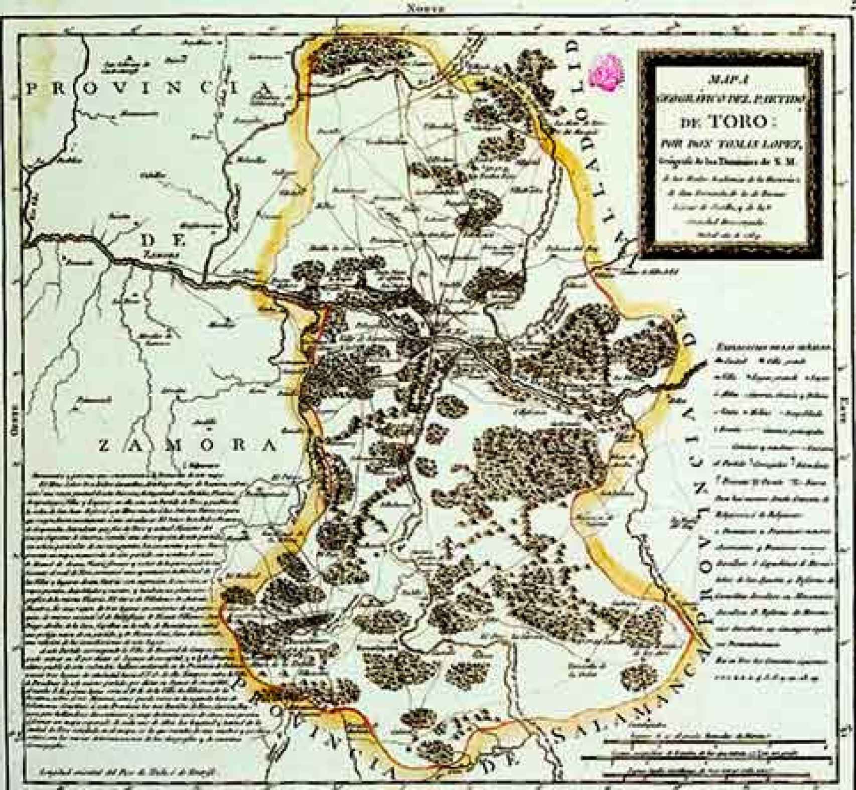 Mapa del Partido de Toro en 1794, de Tomás Lópeza