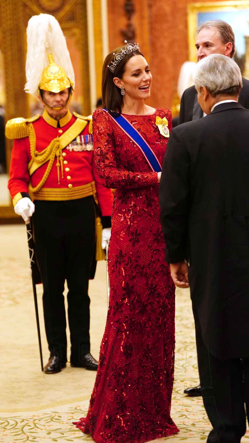 Kate Middleton en la última recepción de gala en el Palacio de Buckingham.