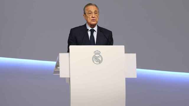 Florentino Pérez durante una asamblea del Real Madrid