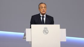 Florentino Pérez durante una asamblea del Real Madrid