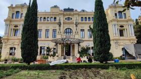 Decorados de la grabación en el Ayuntamiento de Málaga.