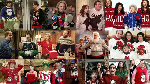 Fotogramas de algunas de las muchas series y películas en las que aparecen los famosos jerséis navideños.