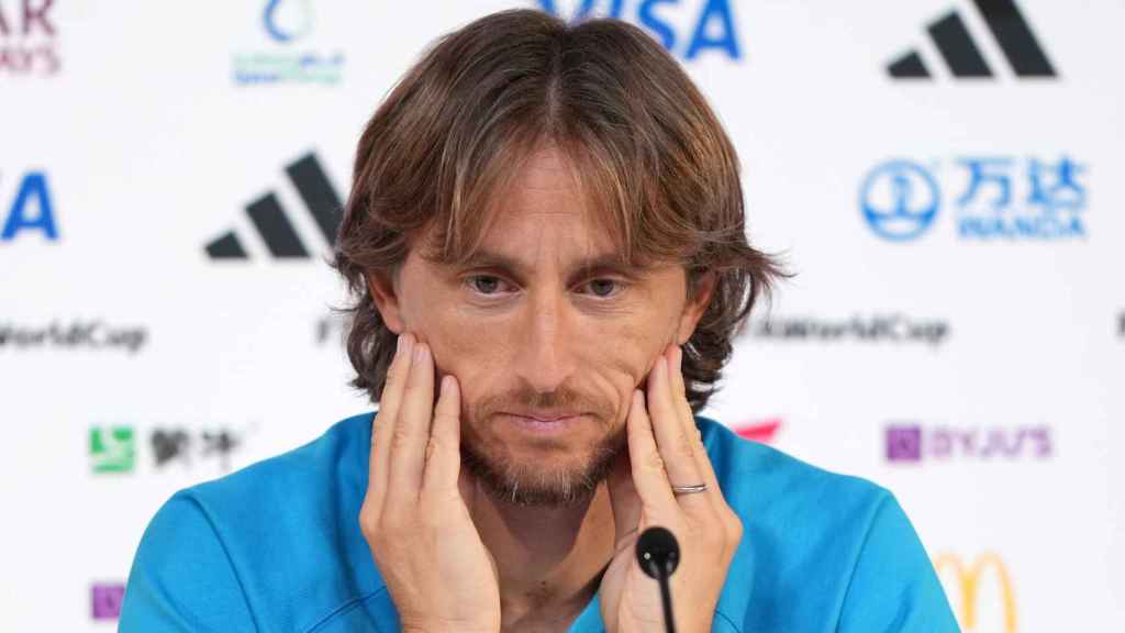 Luka Modric, durante una rueda de prensa con Croacia en el Mundial de Qatar