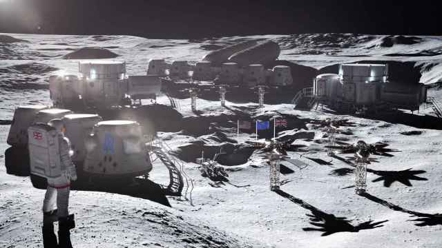 Ilustración de una futura base lunar.