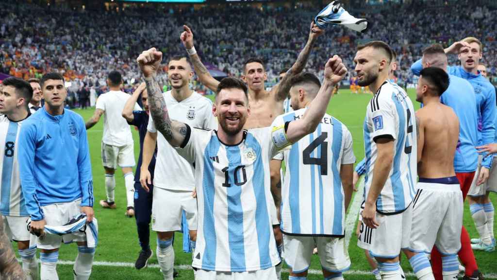 Leo Messi, celebrando durante el Mundial de Qatar