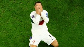 Cristiano Ronaldo llora tras la eliminación de Portugal.