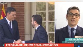 Félix Bolaños este martes en una entrevista en TVE.
