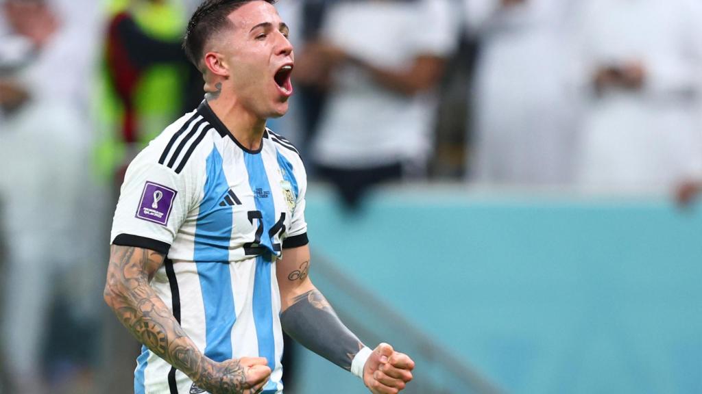 Enzo Fernández, con la selección de Argentina en el Mundial de Qatar 2022