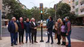 Acto de presentación de los cambios en el semáforo de Chiquito de la Calzada en Málaga.