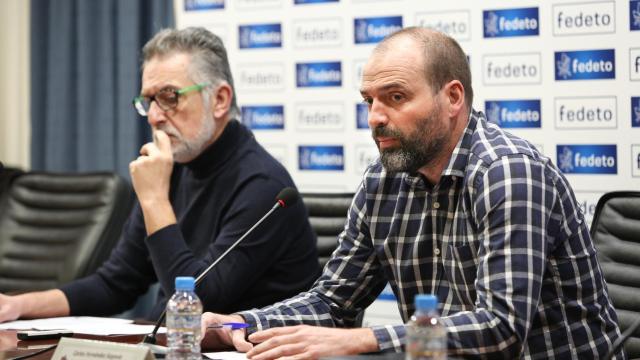 Pedro M. Pérez y Carlos Fernández en rueda de prensa.