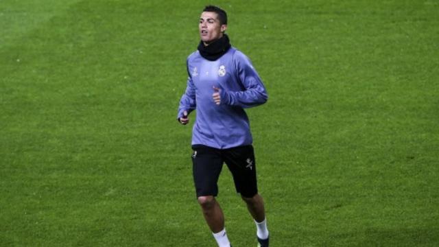 Cristiano Ronaldo durante un entrenamiento en su etapa como jugador del Real Madrid