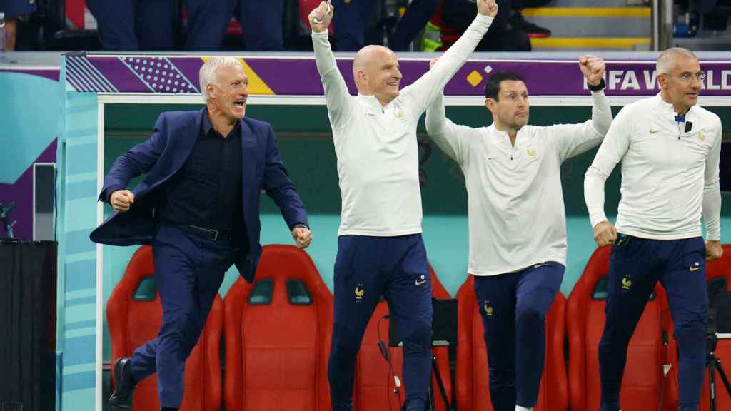 Didier Deschamps celebra el pase a la final del Mundial
