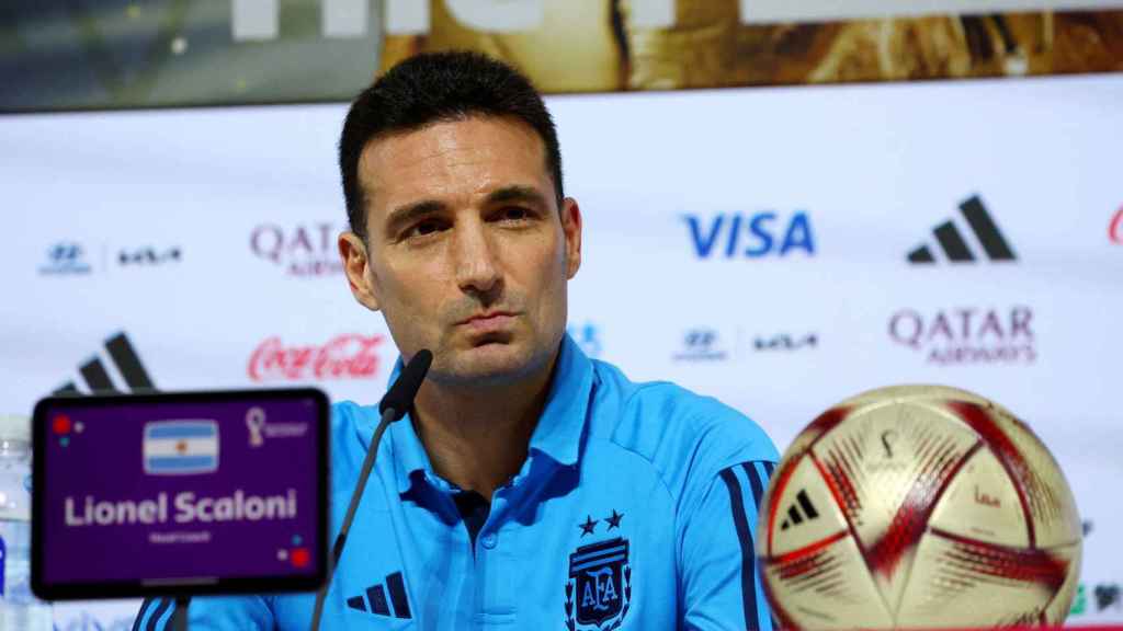 Lionel Scaloni, en rueda de prensa con la selección de Argentina durante el Mundial de Qatar 2022