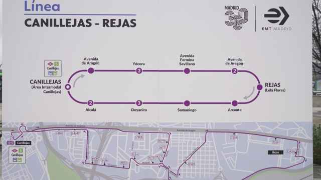 La línea  SE744 que conecta los barrios de Canillejas y Rejas de Madrid.