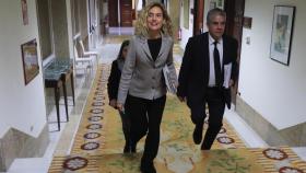 La presidenta del Congreso, Meritxell Batet, a su llegada a la reunión de la Junta de Portavoces del Congreso de los Diputados.