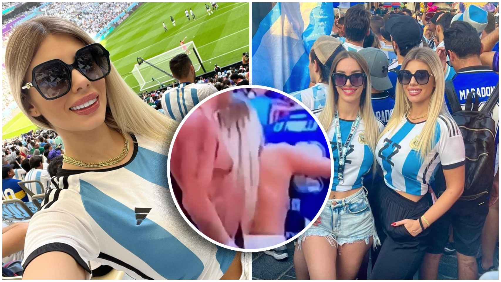 Las aficionadas argentinas del topless en la final del Mundial