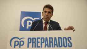 El presidente del PPCV, Carlos Mazón, este miércoles.