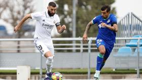 Karim Benzema durante un partido de pretemporada contra el Getafe