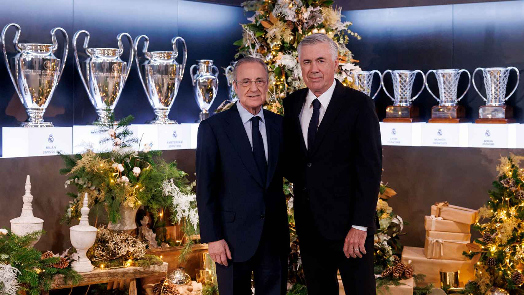 Ancelotti, junto a Florentino Pérez.