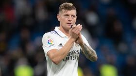 Toni Kroos durante un partido del Real Madrid en el Santiago Bernabéu