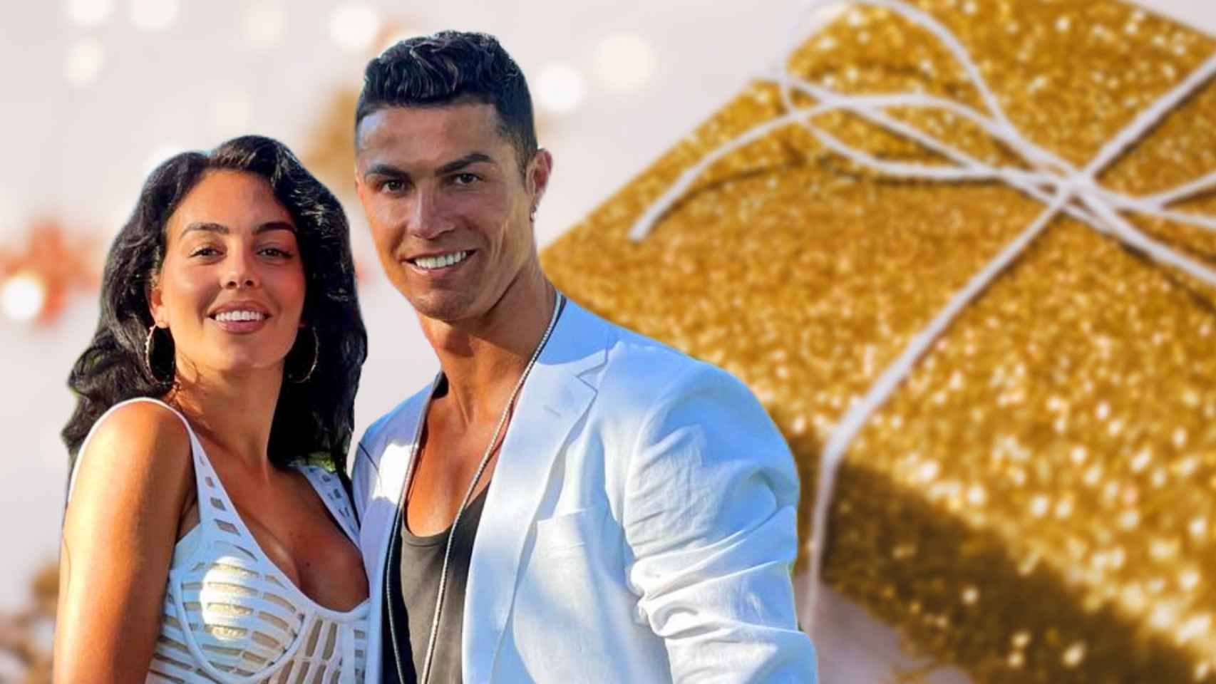 Cristiano Ronaldo y Georgina Rodríguez en un fotomontaje de EL ESPAÑOL.