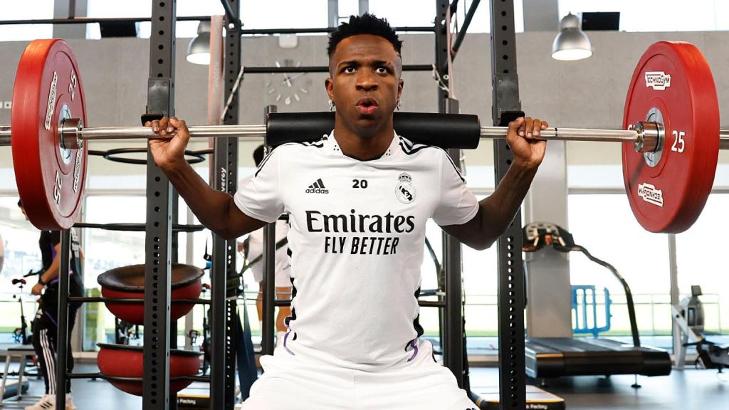 Vinicius Júnior, en un entrenamiento del Real Madrid