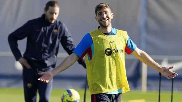 Sergi Roberto, en un entrenamiento del Barça