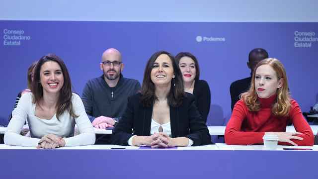 Irene Montero, Ione Belarra y Lilith Vestrynge en el Consejo Estatal de Podemos.