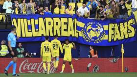 Samuel Chukwueze, celebrando su gol ante la afición del Villarreal