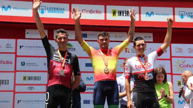 El podio del campeonato de España de ciclismo Sub23 2022 con Iñigo González al frente