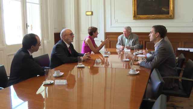 Chivite y Cigudosa, durante la reunión con los responsables de la Universidad de Buenos Aires.