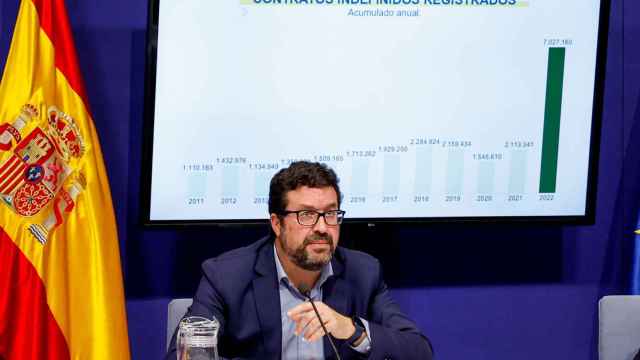 El secretario de Estado de Empleo y Economía Social, Joaquín Pérez Rey, presenta los datos de paro.