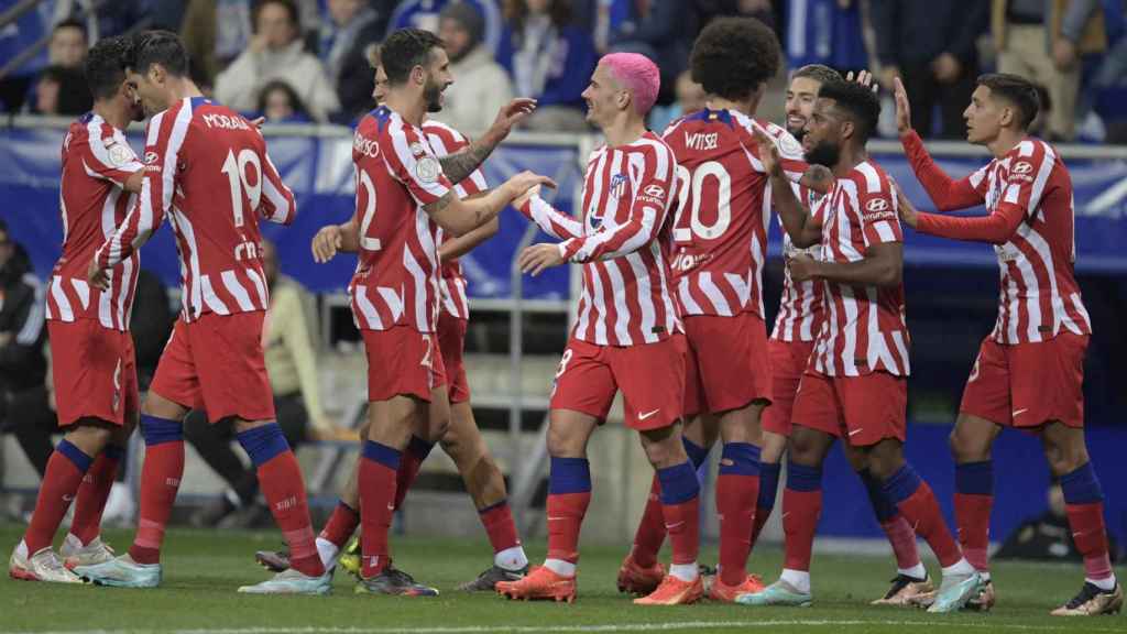 Los jugadores del Atlético de Madrid, celebrando un gol en la Copa del Rey 2022/2023