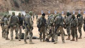 Soldados ucranianos en la Academia de Infantería de Toledo.