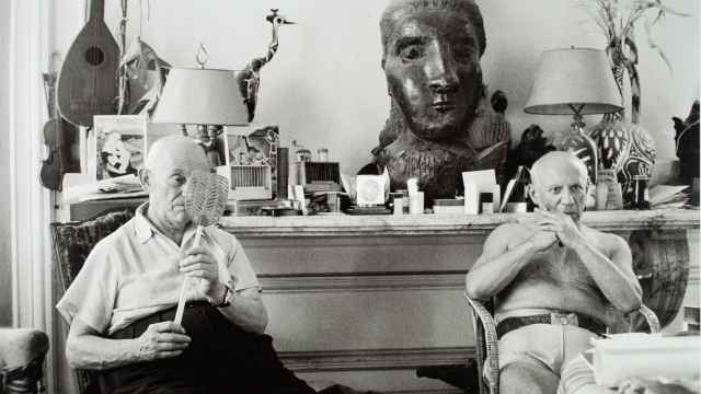Daniel-Henry Kahnweiler y Pablo Picasso en la Californie. Cannes, Verano de 1957. © Archivo David Douglas Duncan. © Sucesión Picasso, VEGAP, Madrid 2022