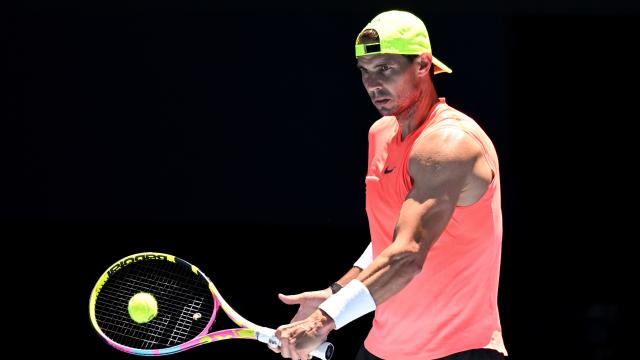 Rafa Nadal, entrenando en Melbourne