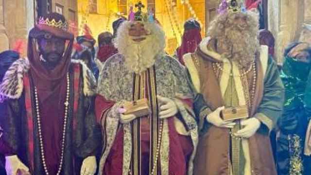 Los tres reyes magos de la localidad mallorquina, este 5 de enero.